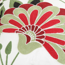 将图片加载到图库查看器，100% Cotton Embroidery Flower Pattern Pillow Cover Home Decoration Sofa Cushion Cover Housewarming Gift Pillow Case Decorative Embroidered Pillow Cover Handmade Cotton Cover For Throw Pillows Beautiful Modern Floral Patterns 45x45cm
