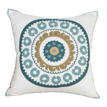 将图片加载到图库查看器，100% Cotton Embroidery Flower Pattern Pillow Cover Home Decoration Sofa Cushion Cover Housewarming Gift Pillow Case Decorative Embroidered Pillow Cover Handmade Cotton Cover For Throw Pillows Beautiful Modern Floral Patterns 45x45cm

