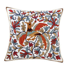 将图片加载到图库查看器，100% Cotton Embroidery Flower Pattern Pillow Cover Home Decoration Sofa Cushion Cover Housewarming Gift Pillow Case Decorative Embroidered Pillow Cover Handmade Cotton Cover For Throw Pillows Beautiful Modern Floral Patterns 45x45cm
