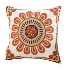 将图片加载到图库查看器，100% Cotton Embroidery Flower Pattern Pillow Cover Home Decoration Sofa Cushion Cover Housewarming Gift Pillow Case Decorative Embroidered Pillow Cover Handmade Cotton Cover For Throw Pillows Beautiful Modern Floral Patterns 45x45cm
