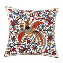 将图片加载到图库查看器，100% Cotton Embroidery Flower Pattern Pillow Cover Home Decoration Sofa Cushion Cover Housewarming Gift Pillow Case Decorative Embroidered Pillow Cover Handmade Cotton Cover For Throw Pillows Beautiful Modern Floral Patterns 45x45cm
