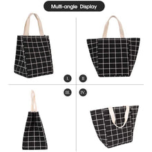 Load image into Gallery viewer, Reusable Lunch Bag Insulated Lunch Box Canvas Fabric with Aluminum Foil
