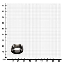 Load image into Gallery viewer, Mens Stainless Steel Black IP Patterned Stainless Steel Ring
