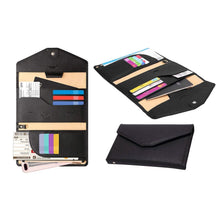 将图片加载到图库查看器，RFID Blocking Travel Passport Organizer Holder Wallet With CDC Vaccination Card Slot Protector
