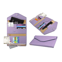 将图片加载到图库查看器，RFID Blocking Travel Passport Organizer Holder Wallet With CDC Vaccination Card Slot Protector
