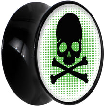 将图片加载到图库查看器，Black Acrylic Green Black Skull Saddle Plug Set 18mm
