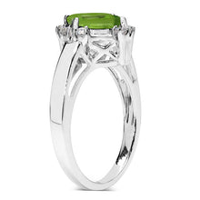 Load image into Gallery viewer, 2.01 Carat Genuine Peridot &amp; White Topaz .925 Sterling Silver Ring

