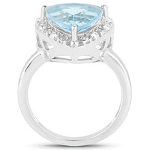 Load image into Gallery viewer, 5.05 Carat Genuine Blue Topaz and White Topaz .925 Sterling Silver Ring
