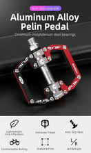 将图片加载到图库查看器，Road Bike Pedals Aluminum Alloy Anti-slip Bicycle Pedals Hollow-Carved Design Pedals Bicycle Accessories Mountain Bike Pedals Flat Bicycle Pedals Platform Cycling Sealed Bearing Aluminum Pedals For Mountain Bike
