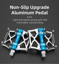 将图片加载到图库查看器，Road Bike Pedals Aluminum Alloy Anti-slip Bicycle Pedals Hollow-Carved Design Pedals Bicycle Accessories Mountain Bike Pedals Flat Bicycle Pedals Platform Cycling Sealed Bearing Aluminum Pedals For Mountain Bike
