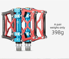 将图片加载到图库查看器，Road Bike Pedals Aluminum Alloy Anti-slip Bicycle Pedals Hollow-Carved Design Pedals Bicycle Accessories Mountain Bike Pedals Flat Bicycle Pedals Platform Cycling Sealed Bearing Aluminum Pedals For Mountain Bike
