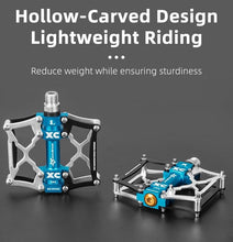 将图片加载到图库查看器，Road Bike Pedals Aluminum Alloy Anti-slip Bicycle Pedals Hollow-Carved Design Pedals Bicycle Accessories Mountain Bike Pedals Flat Bicycle Pedals Platform Cycling Sealed Bearing Aluminum Pedals For Mountain Bike
