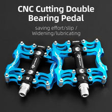将图片加载到图库查看器，Road Bike Pedals Aluminum Alloy Anti-slip Bicycle Pedals Hollow-Carved Design Pedals Bicycle Accessories Mountain Bike Pedals Flat Bicycle Pedals Platform Cycling Sealed Bearing Aluminum Pedals For Mountain Bike
