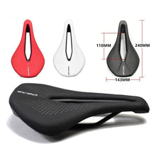 Load image into Gallery viewer, Road Bike Saddles PU Ultralight Breathable Comfortable Seat Cushion Bike Racing Saddle Superflow Road Bike Saddle High Performance And Comfortable Lightweight Sport Road Bike Seat

