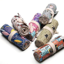 将图片加载到图库查看器，Roll Up Canvas Wrap Pencil Bag For Students Stylish Stationary Storage Pouch Unique Pencil Case For School

