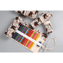 将图片加载到图库查看器，Roll Up Canvas Wrap Pencil Bag For Students Stylish Stationary Storage Pouch Unique Pencil Case For School
