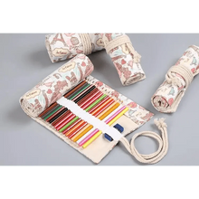 将图片加载到图库查看器，Roll Up Canvas Wrap Pencil Bag For Students Stylish Stationary Storage Pouch Unique Pencil Case For School
