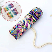 将图片加载到图库查看器，Roll Up Canvas Wrap Pencil Bag For Students Stylish Stationary Storage Pouch Unique Pencil Case For School
