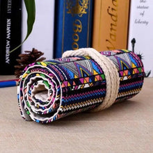 将图片加载到图库查看器，Roll Up Canvas Wrap Pencil Bag For Students Stylish Stationary Storage Pouch Unique Pencil Case For School
