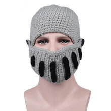 Load image into Gallery viewer, Roman Hat Winter Beanie Hats For Men Warm Mask Knight Helmet Knitted Cap Handmade Gladiator Mask Hat Roman Knight Helmet Mask Beanies Cosplay Caps Men Women Gag Party Gifts Men's Handmade Beanie
