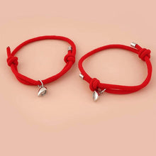 将图片加载到图库查看器，Romantic 2pcs/set Heart Magnetic Couple Bracelets Men Women Classic Black White Paired Lovers Braclet Adjustable Matching Braided Rope Bracelet Promise Friendship Bracelet Gifts For Girlfriend
