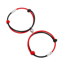 Load image into Gallery viewer, Romantic Couple Bracelet Magnet Black White Rope Adjustable Distance Paired Mutual Attraction Bracelets Vows Of Eternal Love Charms Rope Braided Adjustable Jewelry Gifts Set For Lover Women
