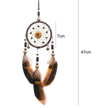 将图片加载到图库查看器，Romantic Dream Catcher Tree of Life Brown Native Handmade Traditional Dream Catcher Yin Yang 50" Long Home Decoration Feather Dream-catcher For Bedroom Wall Hanging Home Decor Wedding Party Blessing Gift
