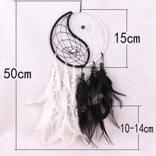 将图片加载到图库查看器，Romantic Dream Catcher Tree of Life Brown Native Handmade Traditional Dream Catcher Yin Yang 50" Long Home Decoration Feather Dream-catcher For Bedroom Wall Hanging Home Decor Wedding Party Blessing Gift
