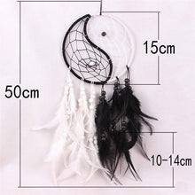 将图片加载到图库查看器，Romantic Dream Catcher Tree of Life Brown Native Handmade Traditional Dream Catcher Yin Yang 50" Long Home Decoration Feather Dream-catcher For Bedroom Wall Hanging Home Decor Wedding Party Blessing Gift
