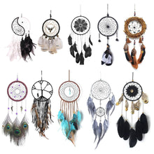 将图片加载到图库查看器，Romantic Dream Catcher Tree of Life Brown Native Handmade Traditional Dream Catcher Yin Yang 50" Long Home Decoration Feather Dream-catcher For Bedroom Wall Hanging Home Decor Wedding Party Blessing Gift
