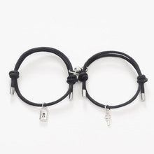 将图片加载到图库查看器，Romantic Magnet Bracelet Couple Classic Key Lock Pair Braslet Lucky Black Red Rope Braclet Key And Lock Attraction Matching Bracelet Lover Gifts For Boyfriend Girlfriend
