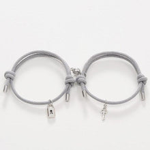 将图片加载到图库查看器，Romantic Magnet Bracelet Couple Classic Key Lock Pair Braslet Lucky Black Red Rope Braclet Key And Lock Attraction Matching Bracelet Lover Gifts For Boyfriend Girlfriend
