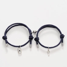 将图片加载到图库查看器，Romantic Magnet Bracelet Couple Classic Key Lock Pair Braslet Lucky Black Red Rope Braclet Key And Lock Attraction Matching Bracelet Lover Gifts For Boyfriend Girlfriend
