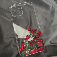 将图片加载到图库查看器，Romantic Red Rose Flower Clear Phone Case For iPhone 13 12 11 Pro MAX Mini X XS XR 7 8 Plus Soft Silicone Transparent Cover Gorgeous Floral Print Women Transparent Strong Clear Case
