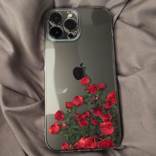 将图片加载到图库查看器，Romantic Red Rose Flower Clear Phone Case For iPhone 13 12 11 Pro MAX Mini X XS XR 7 8 Plus Soft Silicone Transparent Cover Gorgeous Floral Print Women Transparent Strong Clear Case
