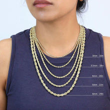 Load image into Gallery viewer, Rope Chain in Yellow Gold - 10mm
