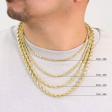 Load image into Gallery viewer, Rope Chain in Yellow Gold - 3mm
