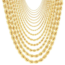 Load image into Gallery viewer, Rope Chain in Yellow Gold - 7mm
