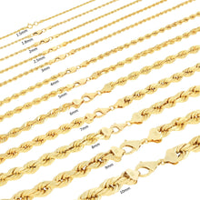 Load image into Gallery viewer, Rope Chain in Yellow Gold - 7mm
