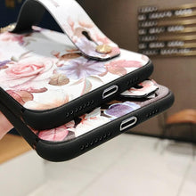 Load image into Gallery viewer, Rose Flowers Wrist Strap Phone Cases For iPhone 13 12 11 14 pro MAX X XR XS MAX 7 8 Plus Cover  Hand Band Cases Soft Full Protection Slim Colorful Protective Phone Case For iPhone

