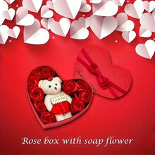 将图片加载到图库查看器，Rose-Shaped Soap Gift Box With Heart-Shaped Artificial Roses
