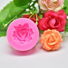 将图片加载到图库查看器，Rose Silicone Cake Mold 3D Flower Fondant Mold Cupcake Jelly Candy Chocolate Decoration Baking Tool Moulds Flower Bloom Rose Shape Silicone Fondant Soap
