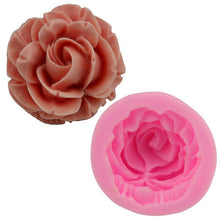 将图片加载到图库查看器，Rose Silicone Cake Mold 3D Flower Fondant Mold Cupcake Jelly Candy Chocolate Decoration Baking Tool Moulds Flower Bloom Rose Shape Silicone Fondant Soap
