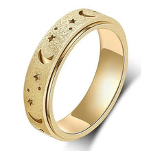 Load image into Gallery viewer, Rotatable Anxiety Fidget Ring Moon and Star Design
