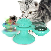 Load image into Gallery viewer, Rotatable Funny Massage Cat Toys Windmill LED Ball Teeth Cleaning Toys For Pets Interactive Turntable Tease Cat Toys
