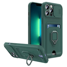Load image into Gallery viewer, Rotatable Ring Holder Camera Protect Phone Case For iPhone 14 13 12 11 Pro Max Cover Protective Camera Slide Case With 360 Degree Adjustable Rotating Ring Silicone Case For Iphone
