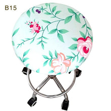 将图片加载到图库查看器，Round Chair Cover Bar Stool Cover Elastic Seat Cover Home Chair Slipcover Round Chair Bar Stool Floral Printed Padded Round Bar Stool Cover Cushion With Elastic Fabric Round Chair Seat Cushion For Wooden Metal Stools 30-40cm
