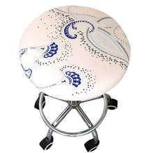 将图片加载到图库查看器，Round Chair Cover Bar Stool Cover Elastic Seat Cover Home Chair Slipcover Round Chair Bar Stool Floral Printed Padded Round Bar Stool Cover Cushion With Elastic Fabric Round Chair Seat Cushion For Wooden Metal Stools 30-40cm
