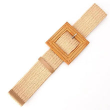 Load image into Gallery viewer, Round Women Waist Belt Classic Wooden Buckle Casual Style Buckle Simple Lightweight Waist Dress Band
