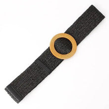 Load image into Gallery viewer, Round Women Waist Belt Classic Wooden Buckle Casual Style Buckle Simple Lightweight Waist Dress Band
